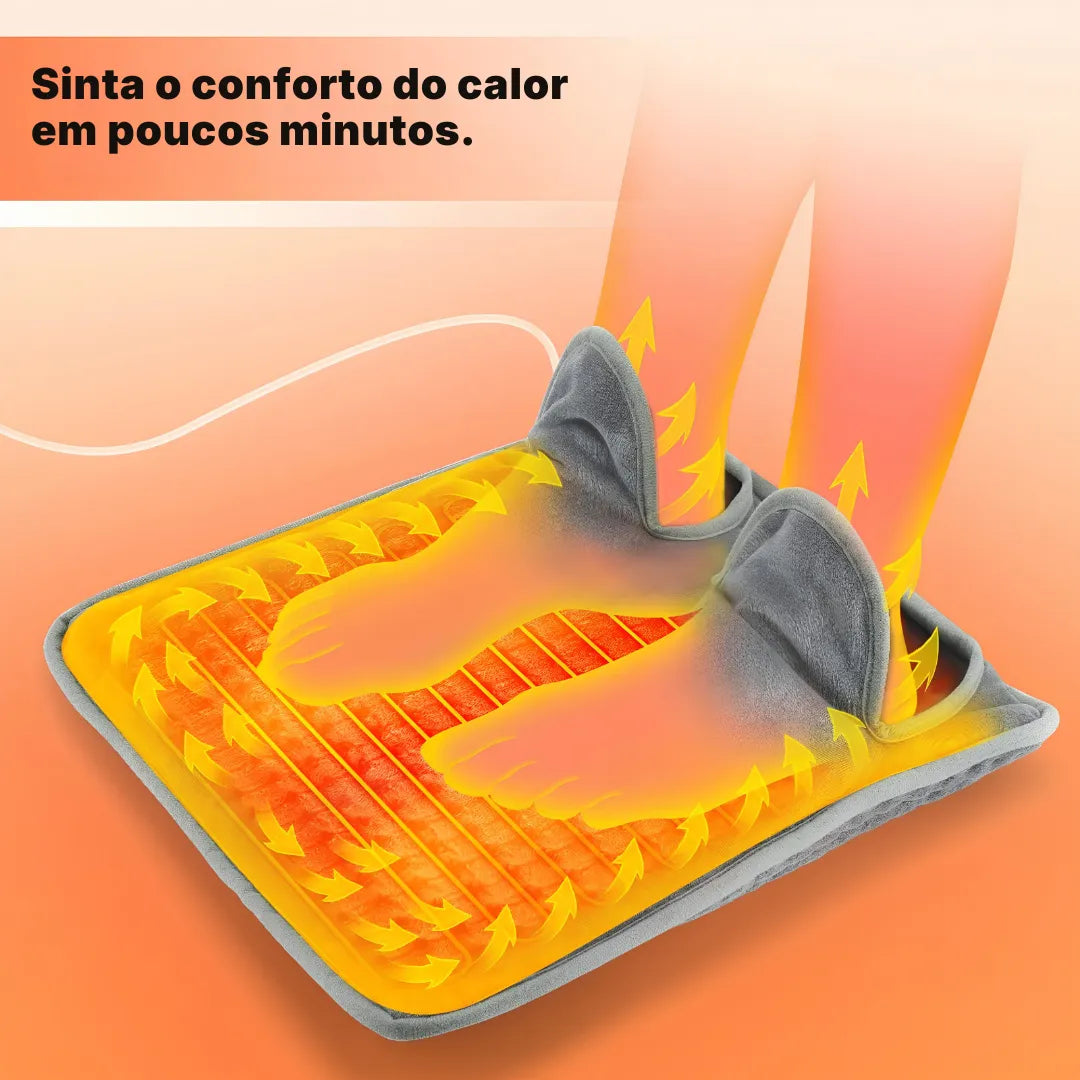Aquecedor Elétrico para Pés – Macio, Portátil e Lavável | Sono Leve