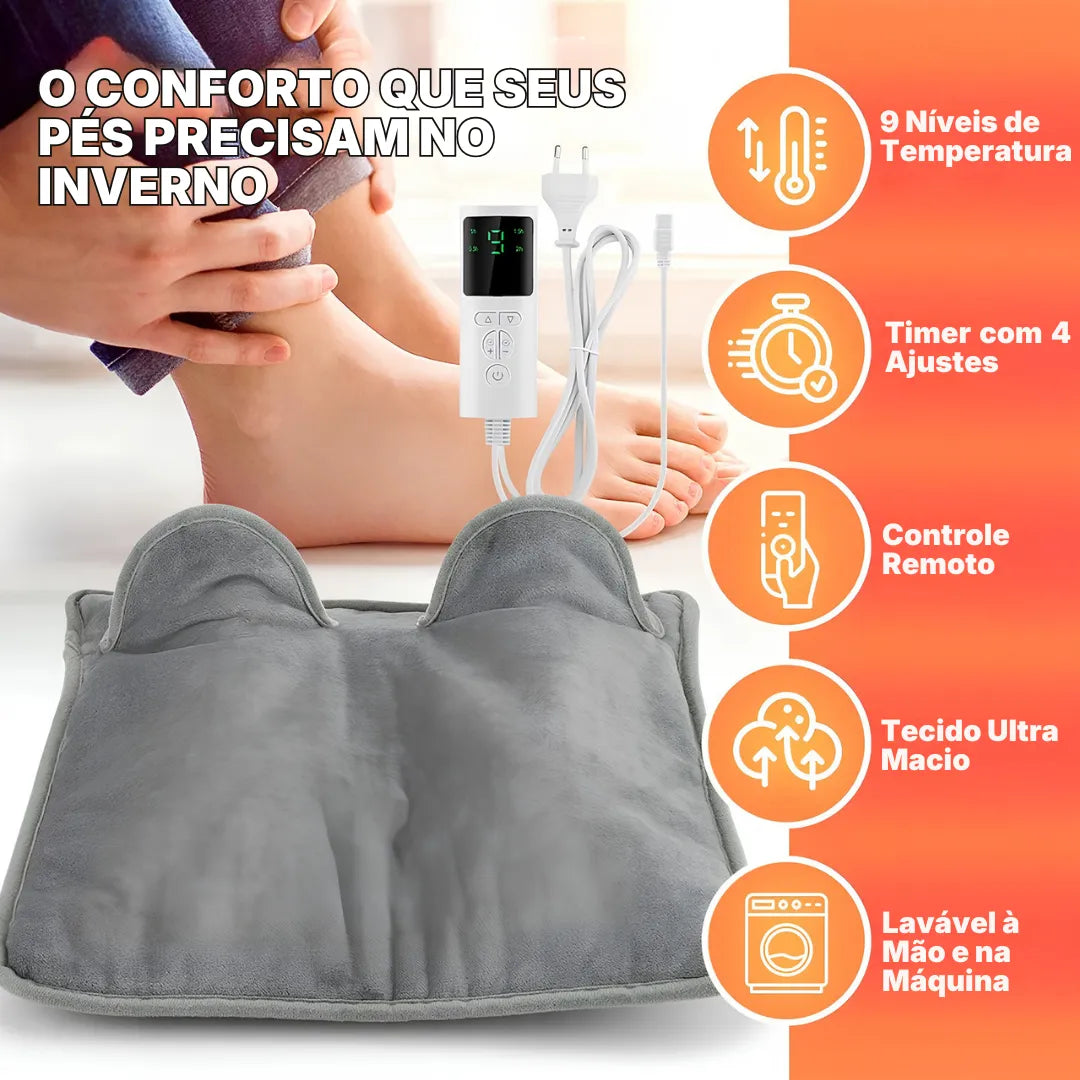 Aquecedor Elétrico para Pés – Macio, Portátil e Lavável | Sono Leve