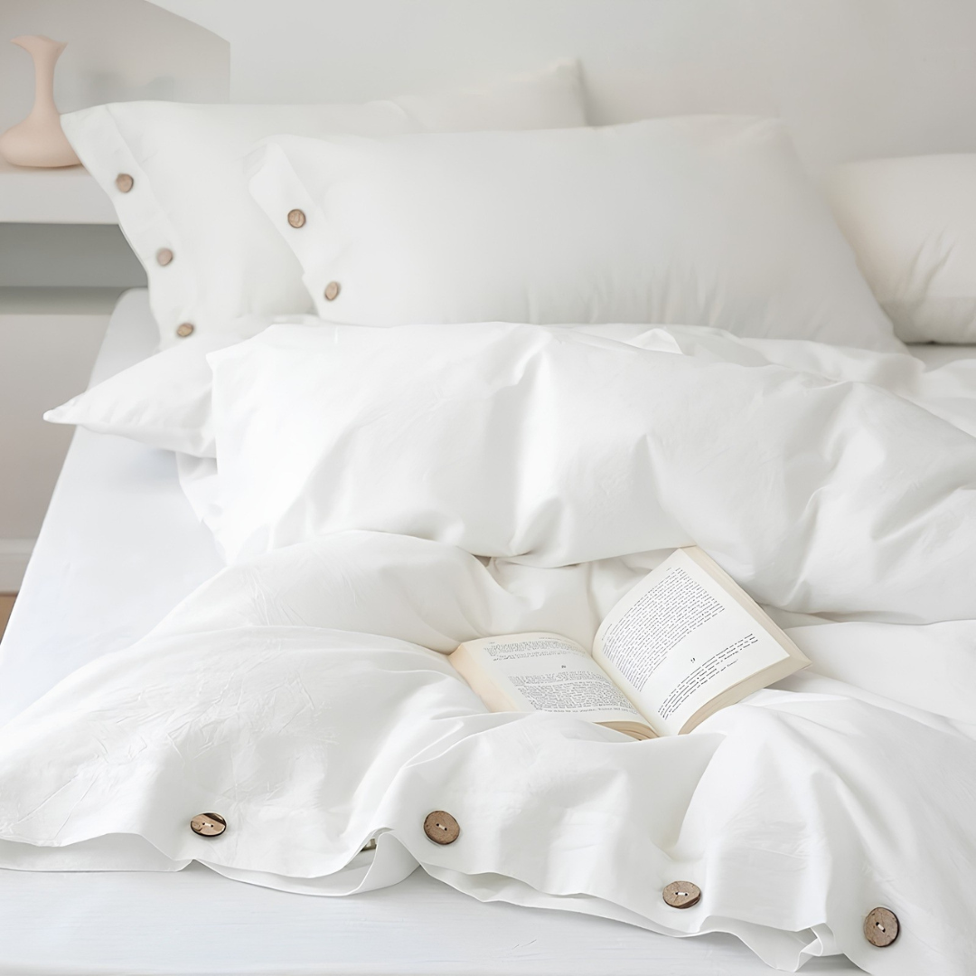 Conjunto Capa de Edredom 3 Peças 100% Algodão – Macio, Leve e Elegante | Sono Leve