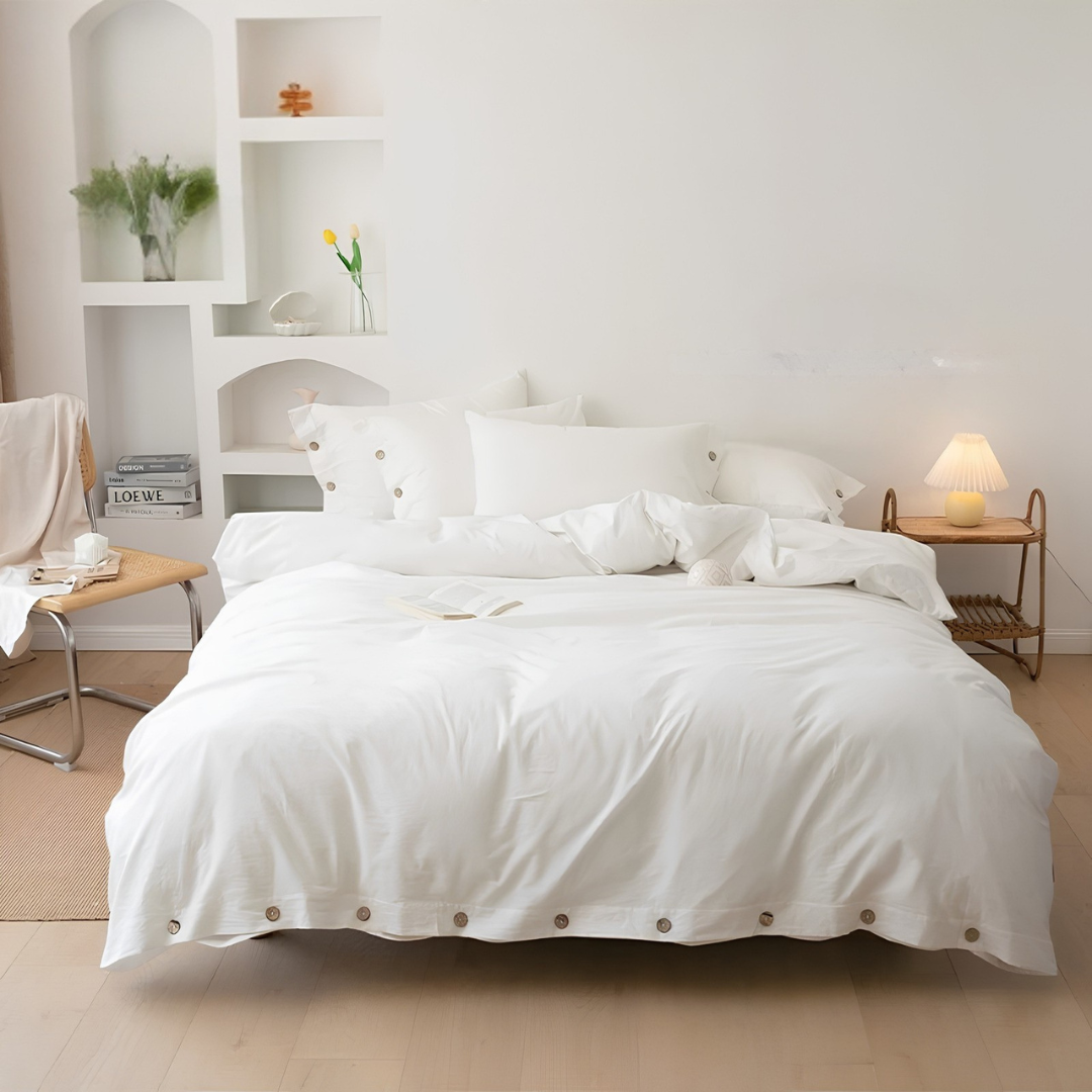 Conjunto Capa de Edredom 3 Peças 100% Algodão – Macio, Leve e Elegante | Sono Leve