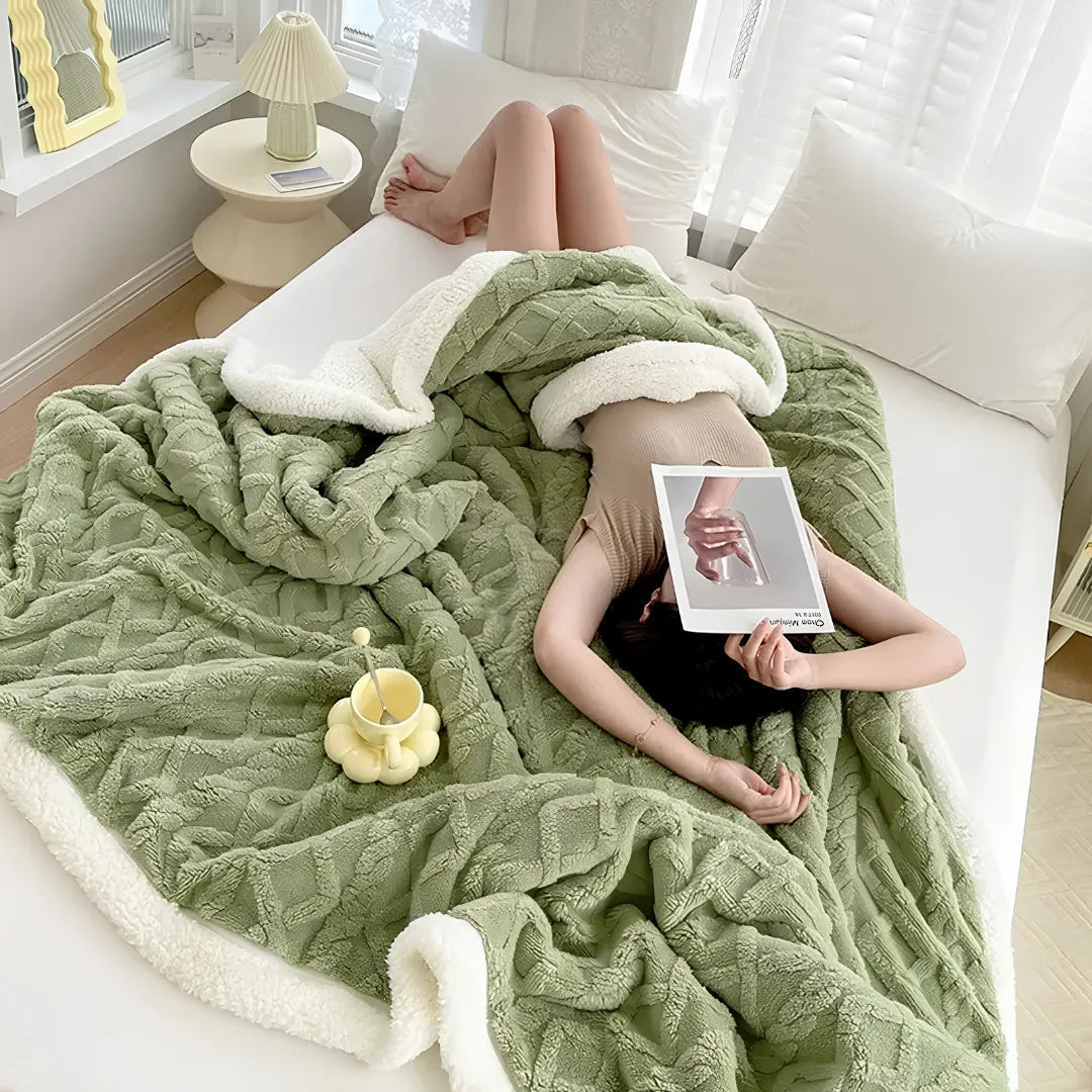 Manta de Lã Coral Fleece – Macia, Quente e Aconchegante | Sono Leve