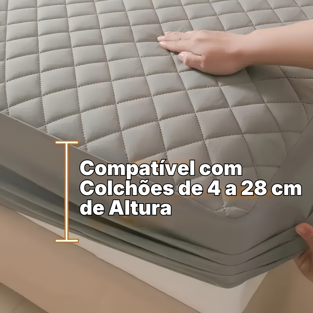 Protetor de Colchão Impermeável Acolchoado – Macio, Respirável e Lavável | Sono Leve