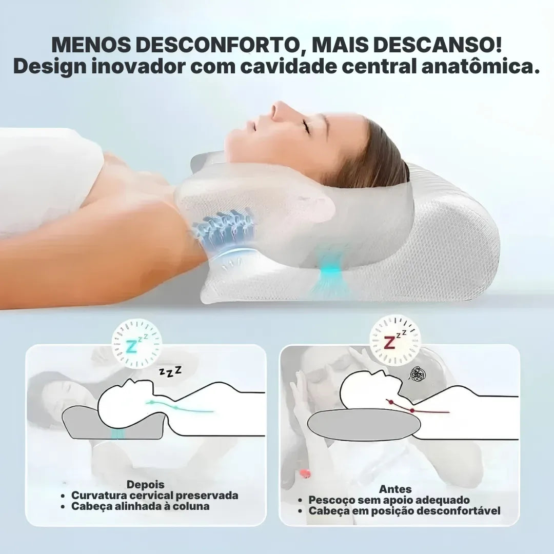 Travesseiro Ortopédico Cervical em Espuma Memory Foam | Sono Leve