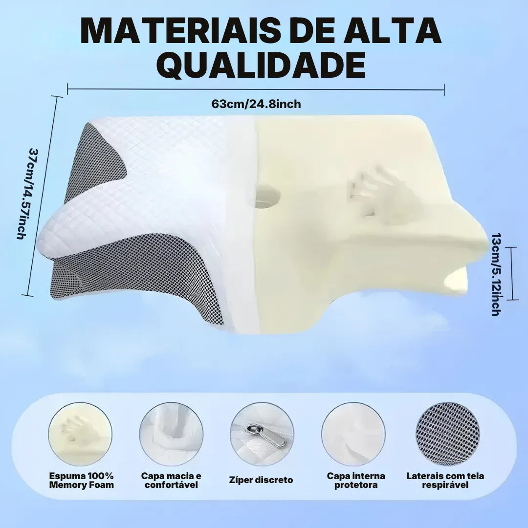 Travesseiro Ortopédico Cervical em Espuma Memory Foam | Sono Leve