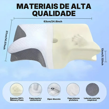 Travesseiro Ortopédico Cervical em Espuma Memory Foam | Sono Leve