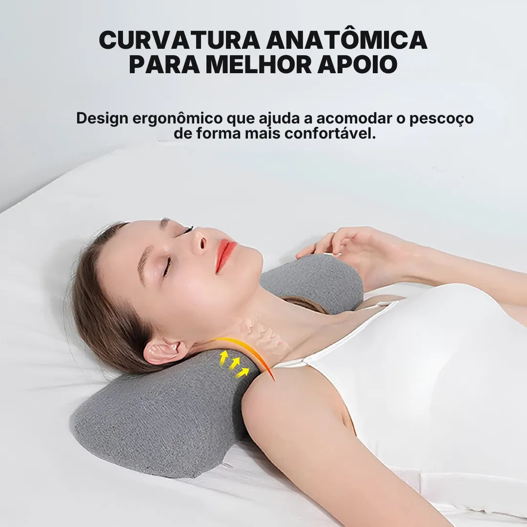 Travesseiro Rolo Cervical para Pescoço – Memory Foam, Macio e Versátil | Sono Leve