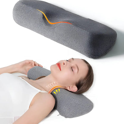 Travesseiro Rolo Cervical para Pescoço – Memory Foam, Macio e Versátil | Sono Leve
