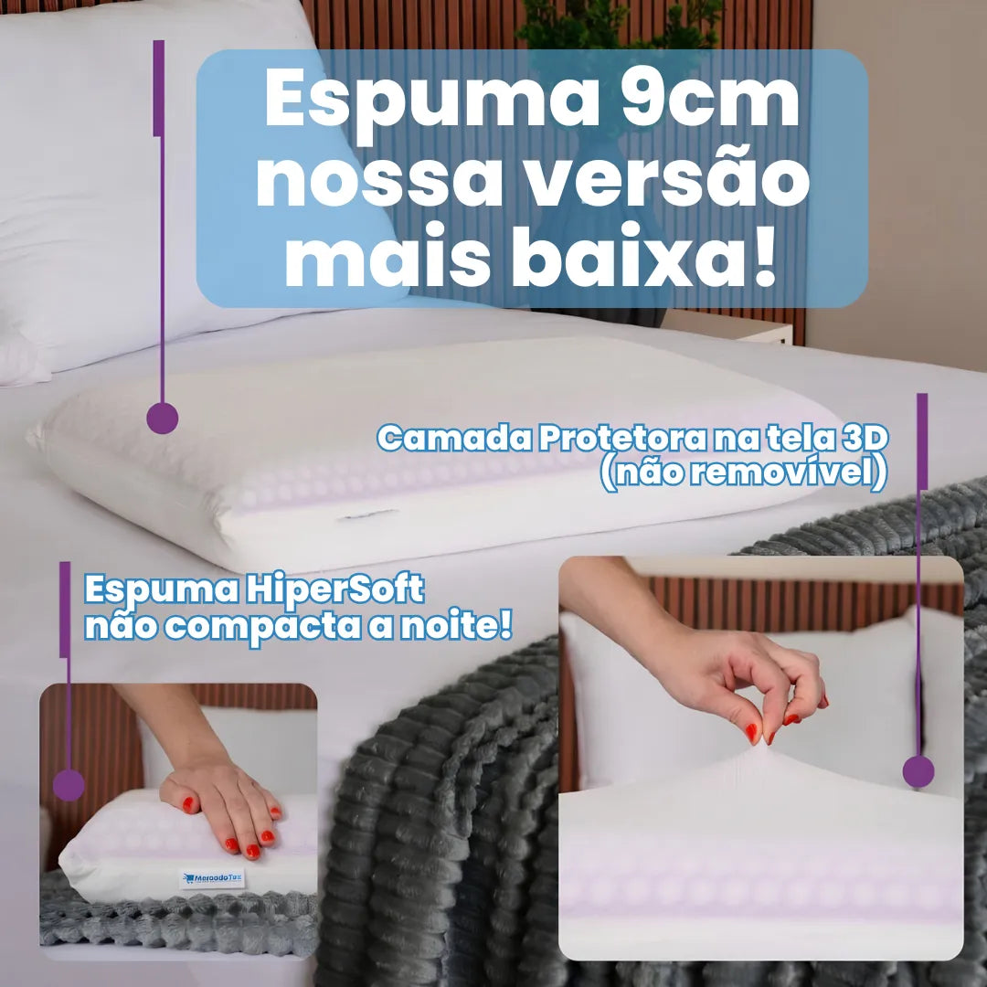 Travesseiro SkinIce IceTouch Refrescante Extra Macio Para Pele Sensível | Leve Sonho