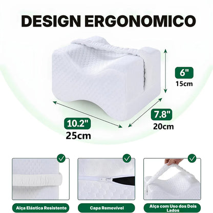 Travesseiro para Joelhos Memory Foam – Anatômico, Macio e Confortável | Sono Leve