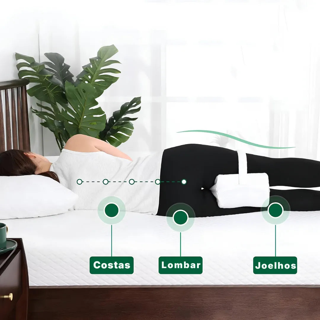 Travesseiro para Joelhos Memory Foam – Anatômico, Macio e Confortável | Sono Leve