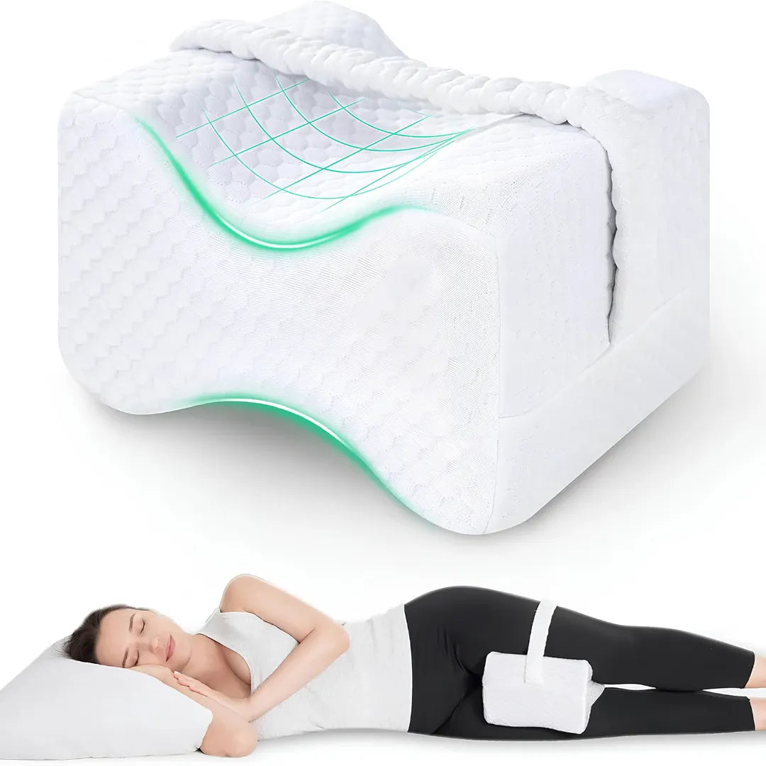 Travesseiro para Joelhos Memory Foam – Anatômico, Macio e Confortável | Sono Leve